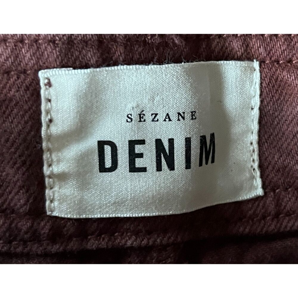 Sezane Brown Cotton Wide Leg Denim Jeans Pants Women's Size 34 - Picture 3 of 12
